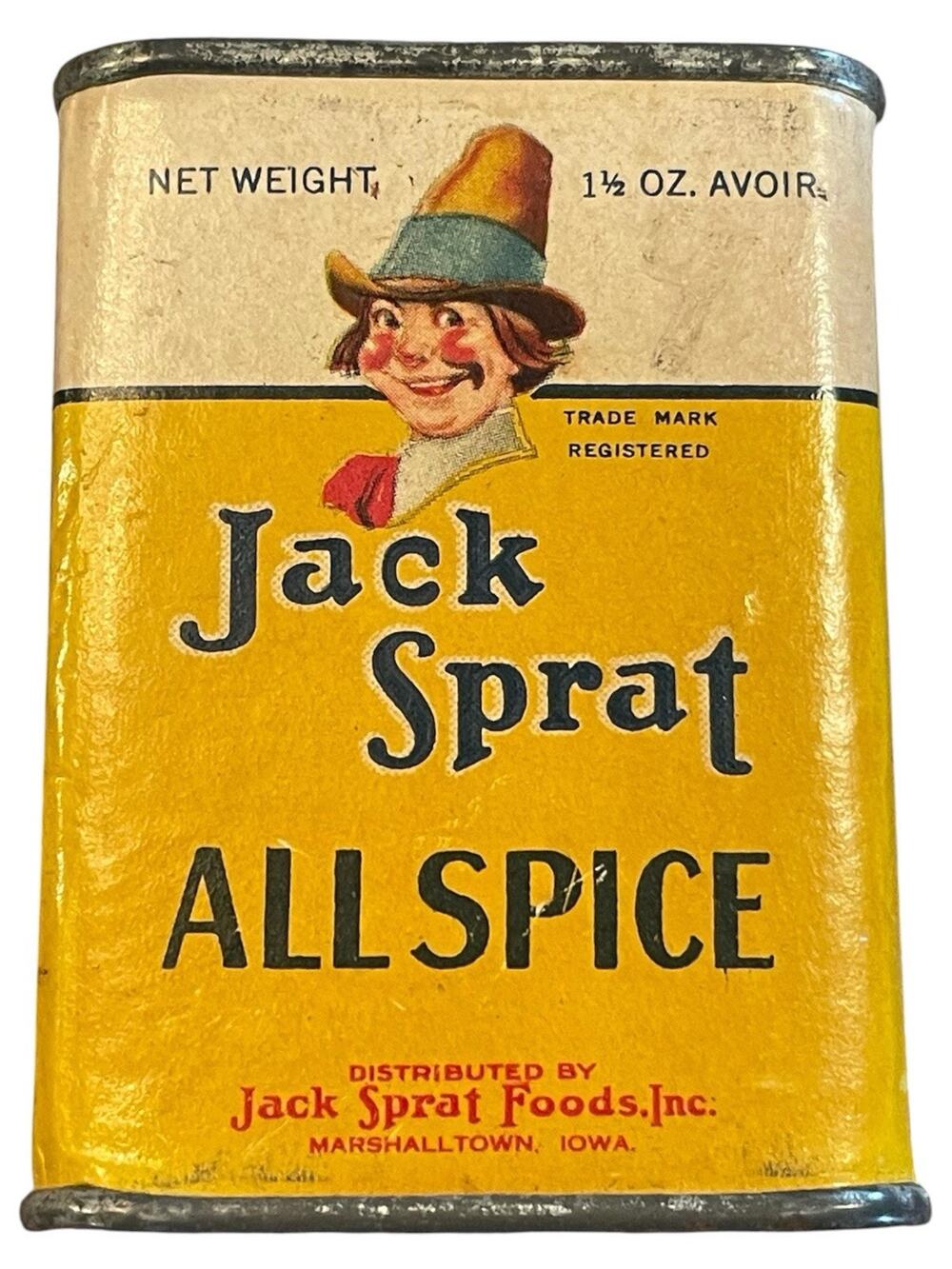 VINTAGE JACK SPRAT ALL SPICE TIN MARSHALLTOWN IOWA